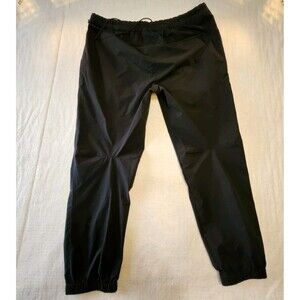 Banana Republic Men's Black Nylon Jogger Pants XL Zipper Pockets Drawstring